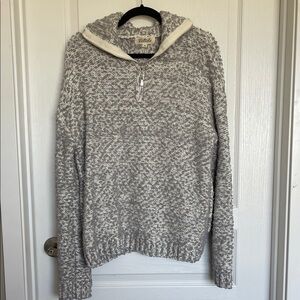Listicle Two-Tone Zip-Up Sweater